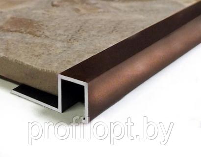 Квадратный профиль для плитки алюминиевый 10 мм, анод. Бронза глянец 270 см - фото 1 - id-p208970407
