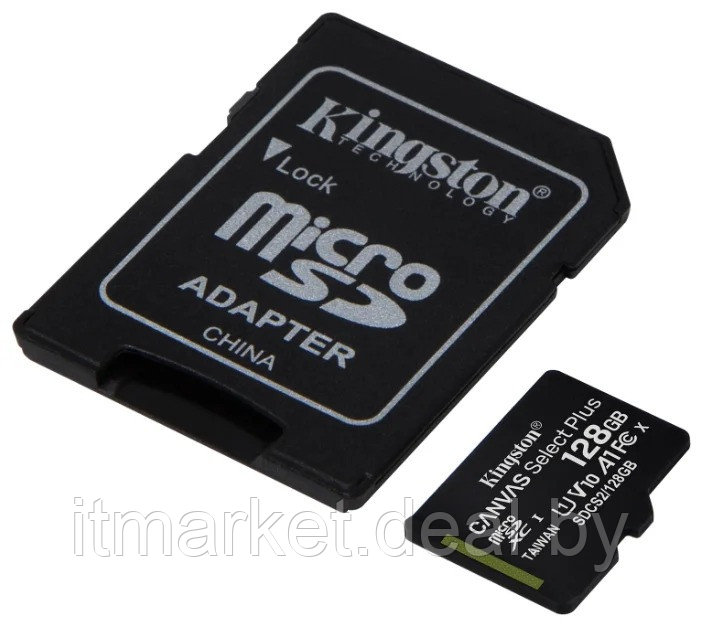 Карта памяти 128Gb Kingston Canvas Select Plus microSDXC 128Gb (SDCS2/128GB) Class 10 - фото 2 - id-p160642310