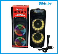 Портативная колонка BT SPEAKER ZQS 6212 . Мощная беспроводная акустическая система. Микрофон, пульт, подсветка