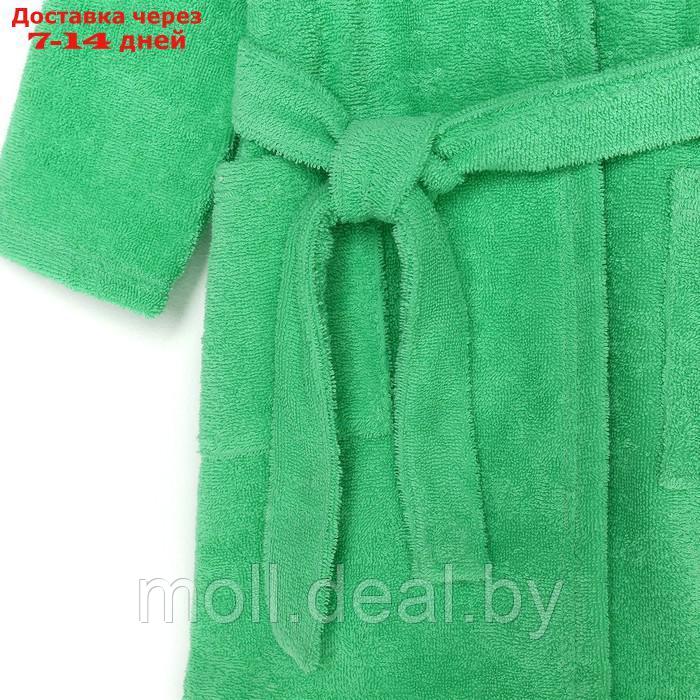 Халат махровый детский, размер 30, цвет зелёный, 320 г/м2 хлопок 100% с AIRO - фото 3 - id-p208951774