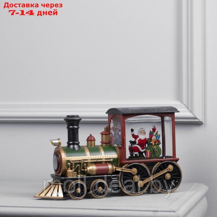 Фигура светодиодная паровоз "Дед Мороз с подарками", 30x18x10 см, USB, музыка, Т/БЕЛЫЙ - фото 2 - id-p208948999