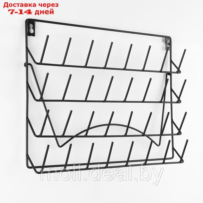 Органайзер-стойка для ниток, настенная/настольная, с подставкой, 40 × 31 см, цвет чёрный - фото 2 - id-p208950466