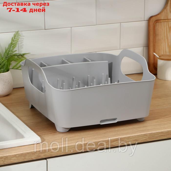 Сушилка для посуды "ИЗЛИ", 37×33×18 см, цвет смоки - фото 2 - id-p208952172
