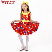 Карнавальный костюм Стиляги1"платье красное в горох,повязка р-р 36 рост140