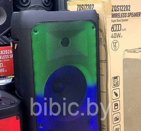 Портативная колонка BT SPEAKER ZQS 12202. Мощная беспроводная акустическая система. Микрофон, пульт, подсветка - фото 3 - id-p208972017