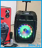 Портативная колонка BT SPEAKER ZQS 8123. Мощная беспроводная акустическая система. Микрофон, пульт, подсветка