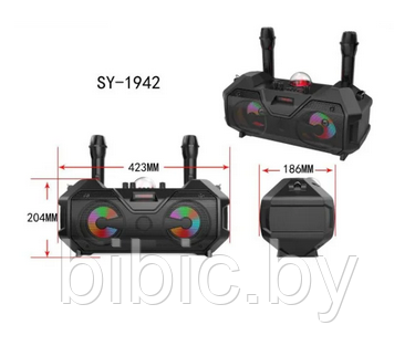 Портативная колонка BT SPEAKER ZQS 4240 . Мощная беспроводная акустическая система. Микрофон, пульт, подсветка - фото 4 - id-p208972155