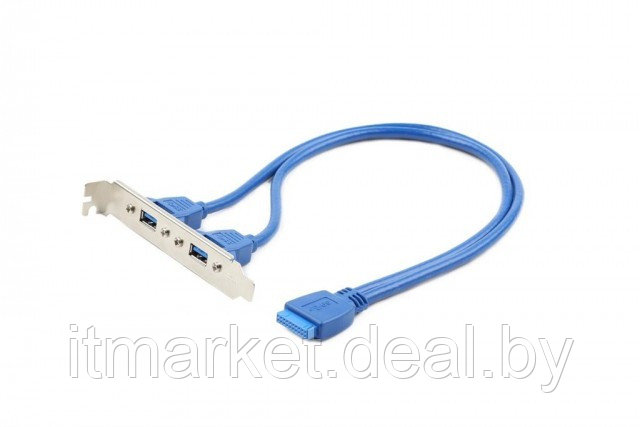 Монтажная планка Gembird CC-USB3-RECEPTACLE (2xUSB3.0 port) - фото 1 - id-p208972757