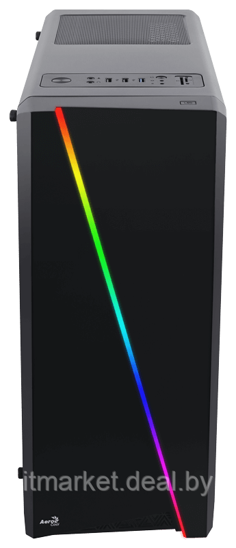 Корпус Aerocool Cylon Black RGB (Miditower, ATX, USB3, Fan, Window) - фото 3 - id-p208973839
