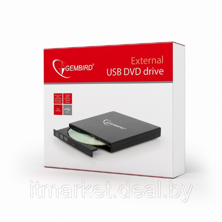 Внешний DVD+/-RW Gembird DVD-USB-02 Black USB 2.0 - фото 6 - id-p208973846