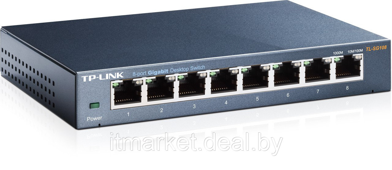 Коммутатор TP-Link TL-SG108 8port 10/100/1000Mbps - фото 1 - id-p208972879