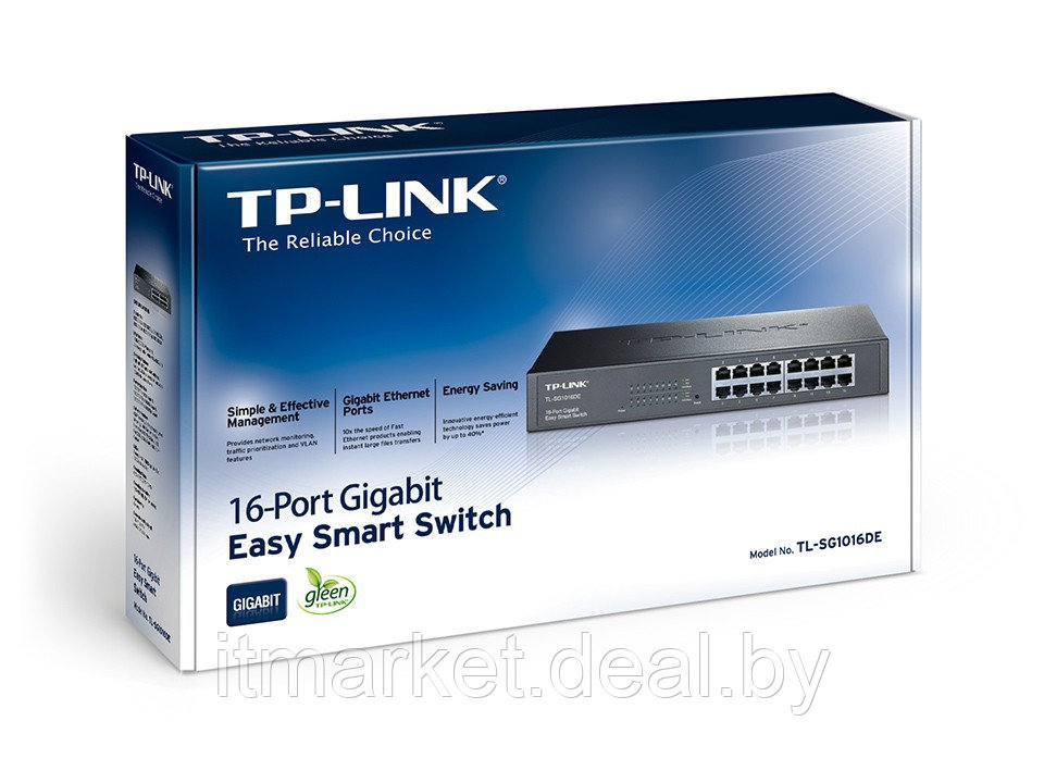 Коммутатор TP-Link TL-SG1016DE (10/100/1000Mbps, 16xPort) - фото 1 - id-p208972885