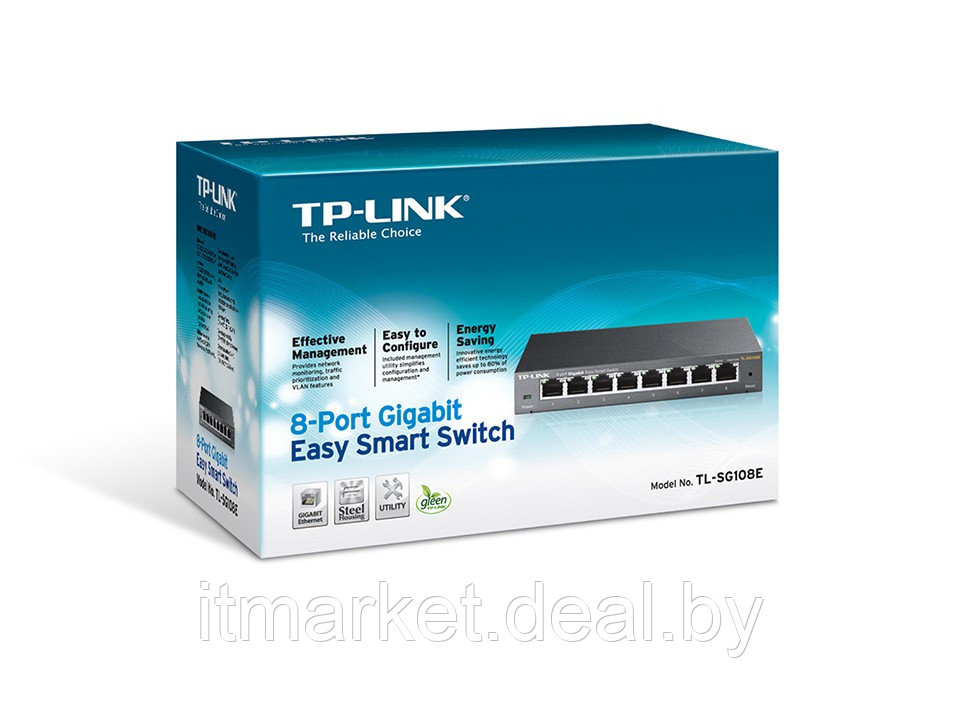 Коммутатор TP-Link TL-SG108E (8xLAN 10/100/1000Mbit/s, Smart) - фото 1 - id-p208972888