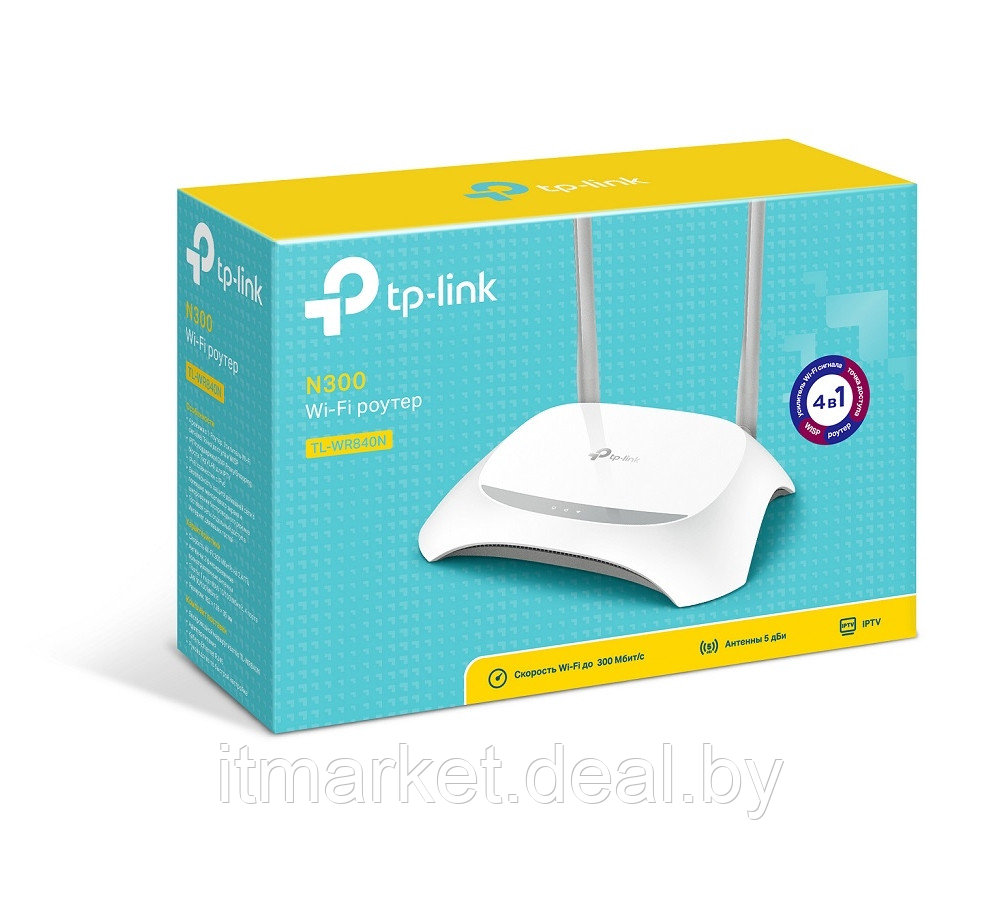 Маршрутизатор TP-Link TL-WR840N 300Mbit/s, 4xLAN - фото 5 - id-p208972898