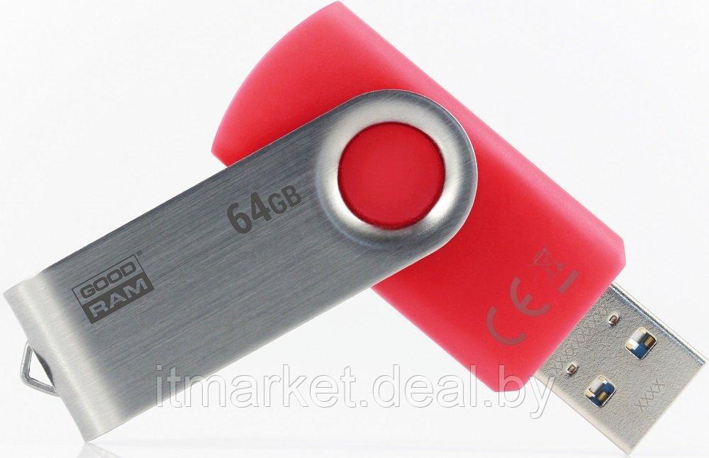 USB flash disk 64Gb GOODRAM UTS3 64Gb (UTS3-0640R0R11) Twister RED (раскладной корпус, пластик, USB 3.0) - фото 2 - id-p208979827