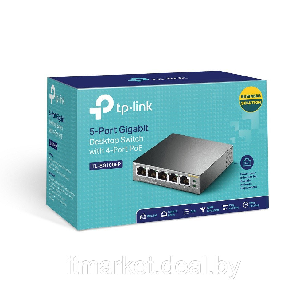 Коммутатор TP-Link TL-SG1005P (5x 1Gbit/s, PoE) - фото 5 - id-p208973908