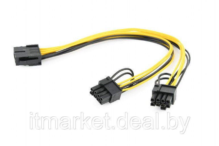 Кабель Cablexpert CC-PSU-85 (PCI-Ex 8-pin to 2xPCIe 6+2pin splitter cable 0.3m) - фото 1 - id-p208973917