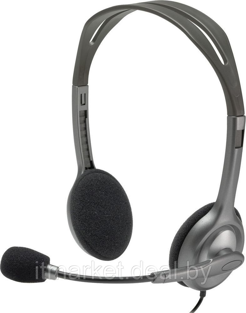 Наушники Logitech Stereo Headset H111 (981-000593) (накладные, полуоткрытые, 20-20000Гц, 32 Ом) - фото 1 - id-p208972936