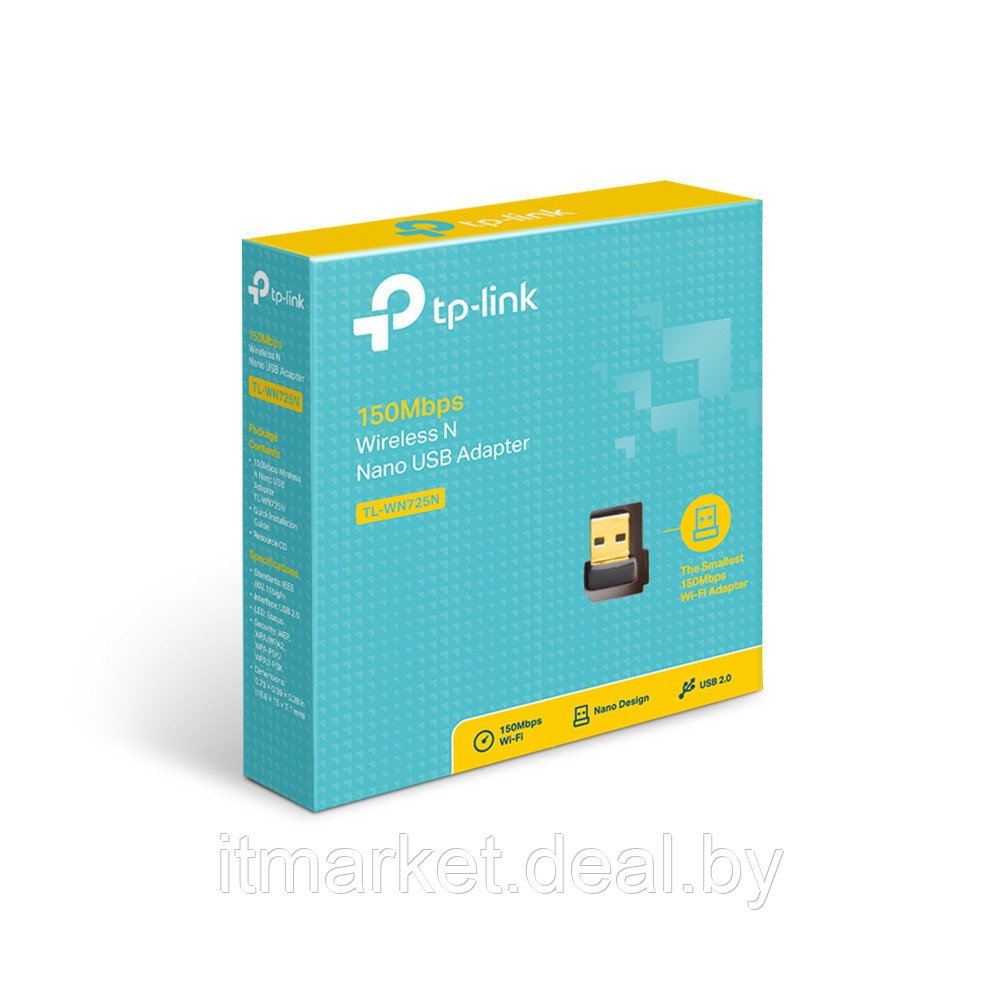 Сетевой адаптер Wi-Fi TP-Link TL-WN725N (150Mbps, 2.4 ГГц, USB2.0) - фото 6 - id-p208973924