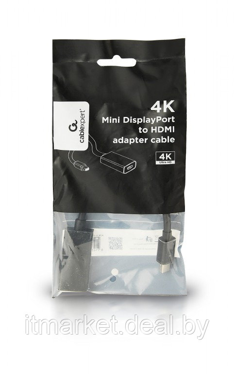 Переходник Cablexpert A-mDPM-HDMIF4K-01 (miniDP(вилка) to HDMI(розетка) 4K) - фото 2 - id-p208979870