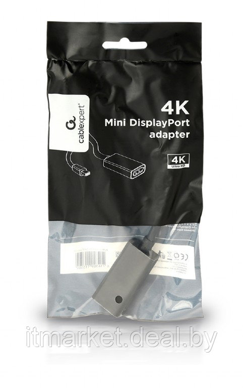 Переходник Cablexpert A-mDPM-DPF4K-01 (miniDP (вилка) to DP (розетка) 4K) - фото 2 - id-p208979871