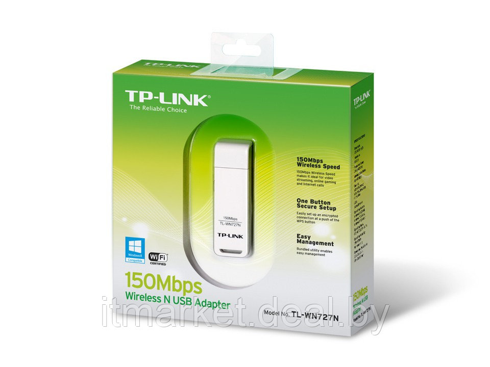 Сетевой адаптер Wi-Fi TP-Link TL-WN727N (150Mbps, USB) - фото 2 - id-p208973931