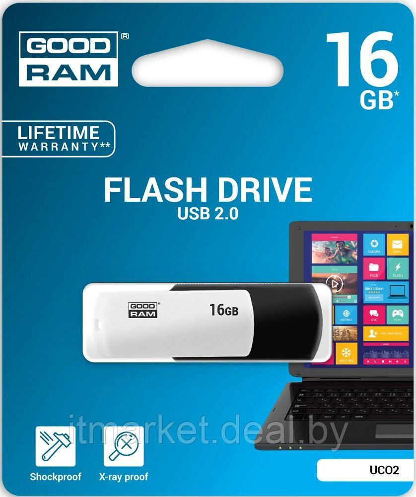 USB flash disk 16Gb Goodram UCO2 16Gb (UCO2-0160KWR11) - фото 2 - id-p208976937