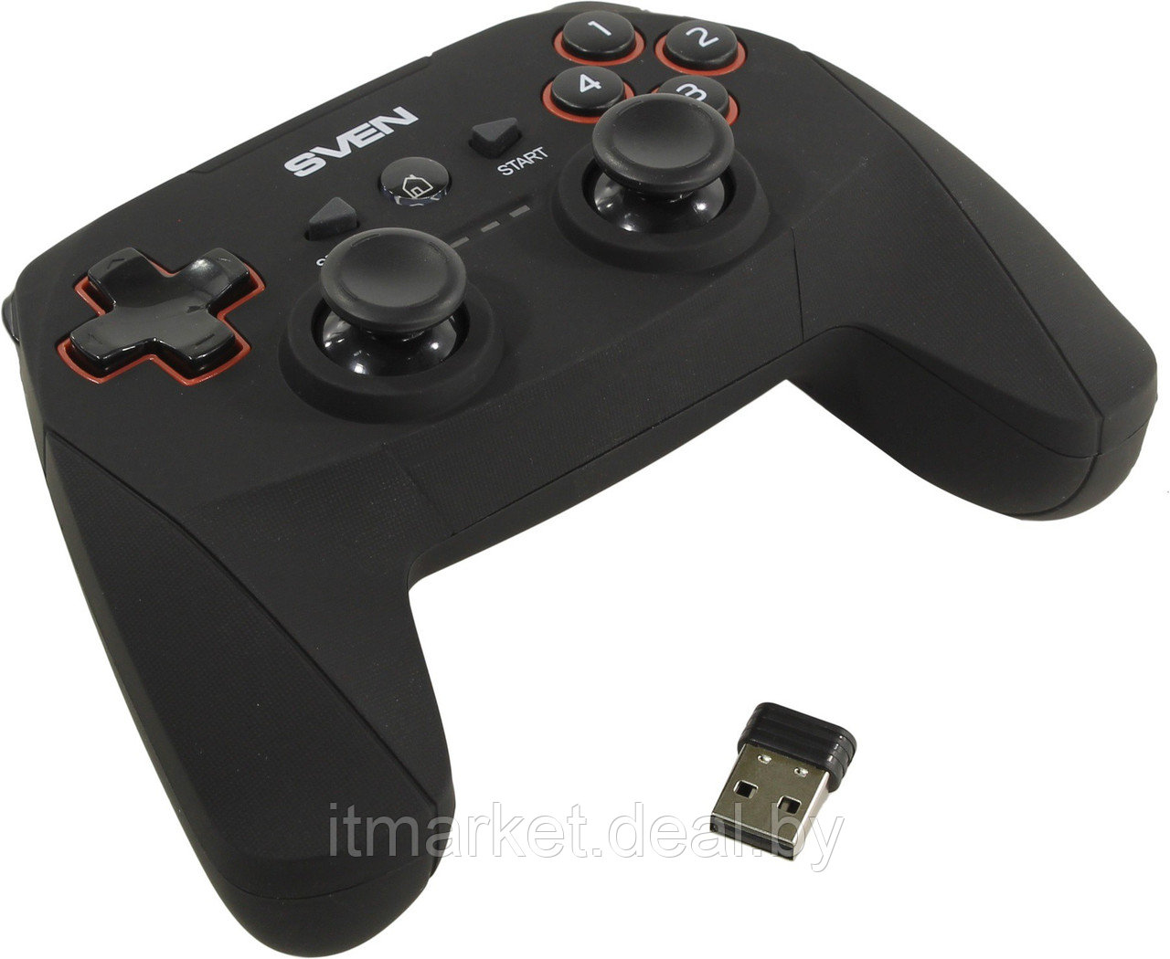 Геймпад Sven GC-2040 Black (беспроводной, джой-к, 2 стика, 11 кнопок, для PC/Sony PlayStation 3/Android) - фото 2 - id-p208974008