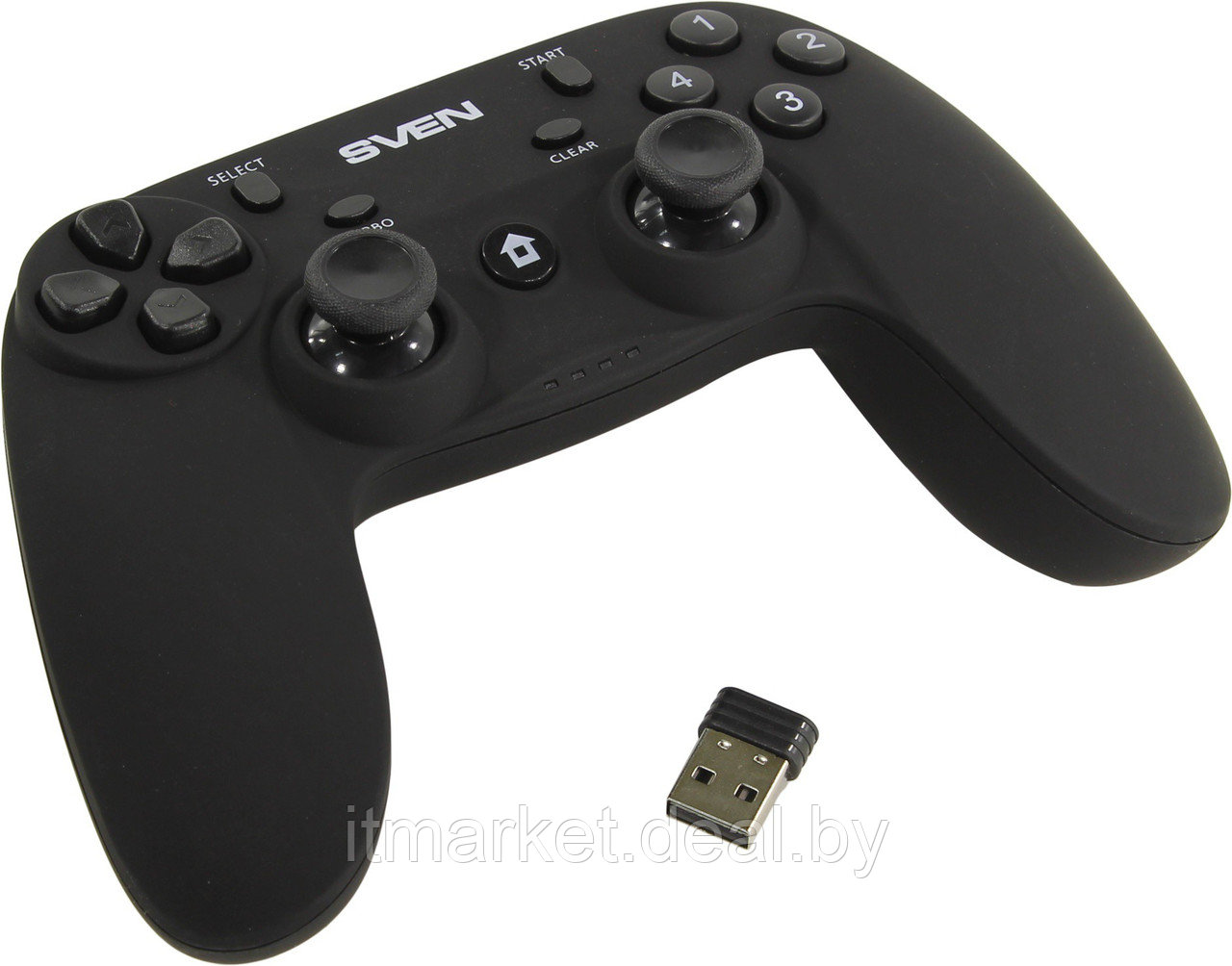 Геймпад Sven GC-3050 Black (беспроводной, джой-к, 2 стика, 13 кнопок, для PC/Sony PlayStation 3/Android) - фото 1 - id-p208974010