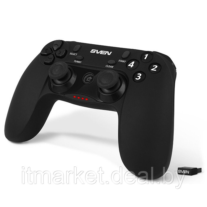 Геймпад Sven GC-3050 Black (беспроводной, джой-к, 2 стика, 13 кнопок, для PC/Sony PlayStation 3/Android) - фото 2 - id-p208974010