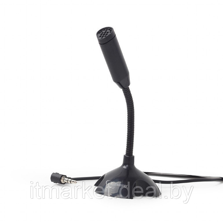 Микрофон Cablexpert MIC-D-02 Black (Настольный, гибкий, кнопка (on/off), 100Гц - 16кГц, 2.2 кОм) - фото 1 - id-p208974012