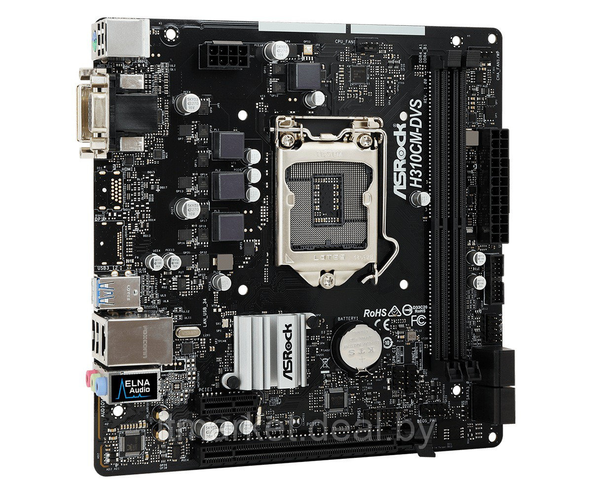 Материнская плата Asrock H310CM-DVS H310 2xDDR4-2666 microATX (Socket 1151) - фото 4 - id-p208974013