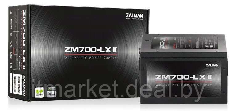 Блок питания 700W Zalman ZM700-LXII (120мм, 24+8pin, 4x6/8pin, 3xMolex, 6xSATA) - фото 1 - id-p208977970