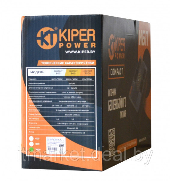 Источник бесперебойного питания 800VA Kiper Power Compact 800 - фото 5 - id-p208986911