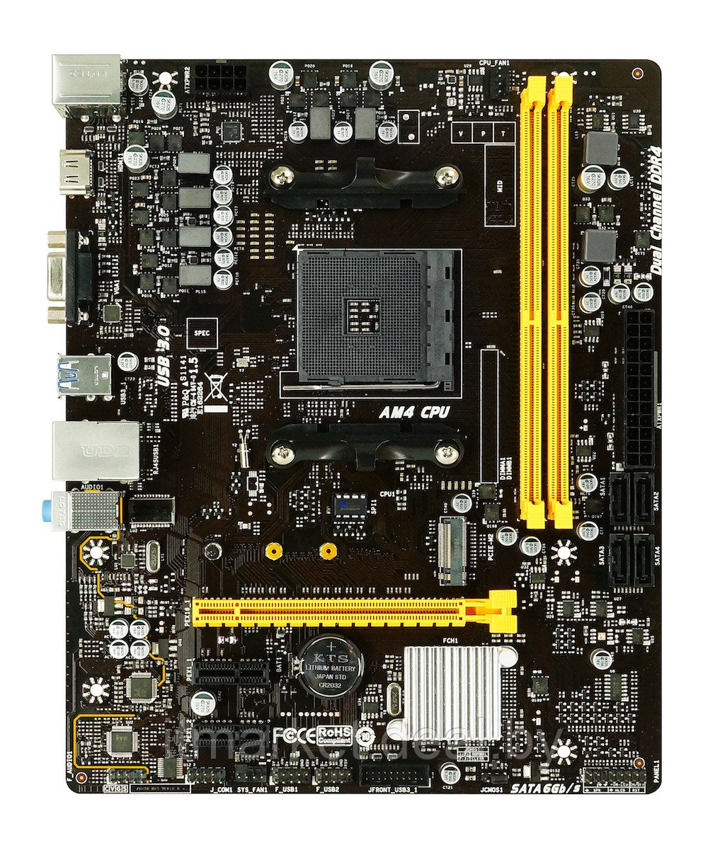 Материнская плата Biostar B450MH AMD B450 2xDDR4 HDMI USB3.1 M.2 GLan mATX (SocAM4) - фото 2 - id-p208974040