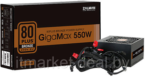 Блок питания 550W Zalman GigaMax (GVII) (ZM550-GVII) (120мм, 24+8pin, 2x6/8pin, 3xMolex, 5xSata, 80+Bronze) - фото 1 - id-p208978988