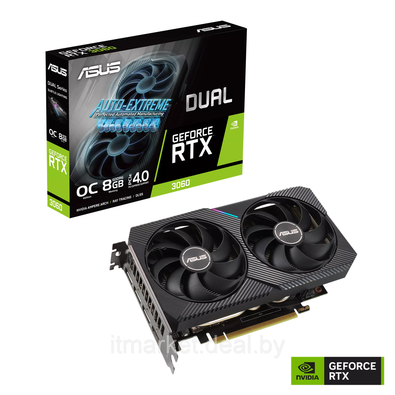 Видеокарта Asus RTX 3060 Dual (DUAL-RTX3060-O8G) - фото 1 - id-p208992878