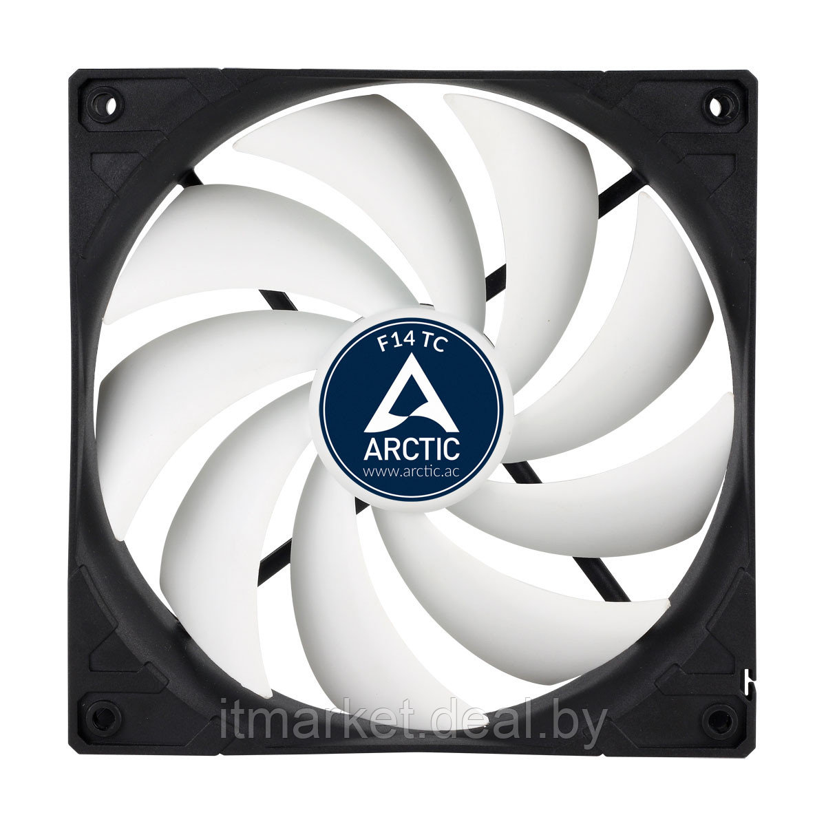 Вентилятор Arctic Cooling F14 TC (ACFAN00081A) Black/White (140mm, 400-1350rpm, 74CFM, 22.5-24.5dBa, FDB, - фото 2 - id-p208979006