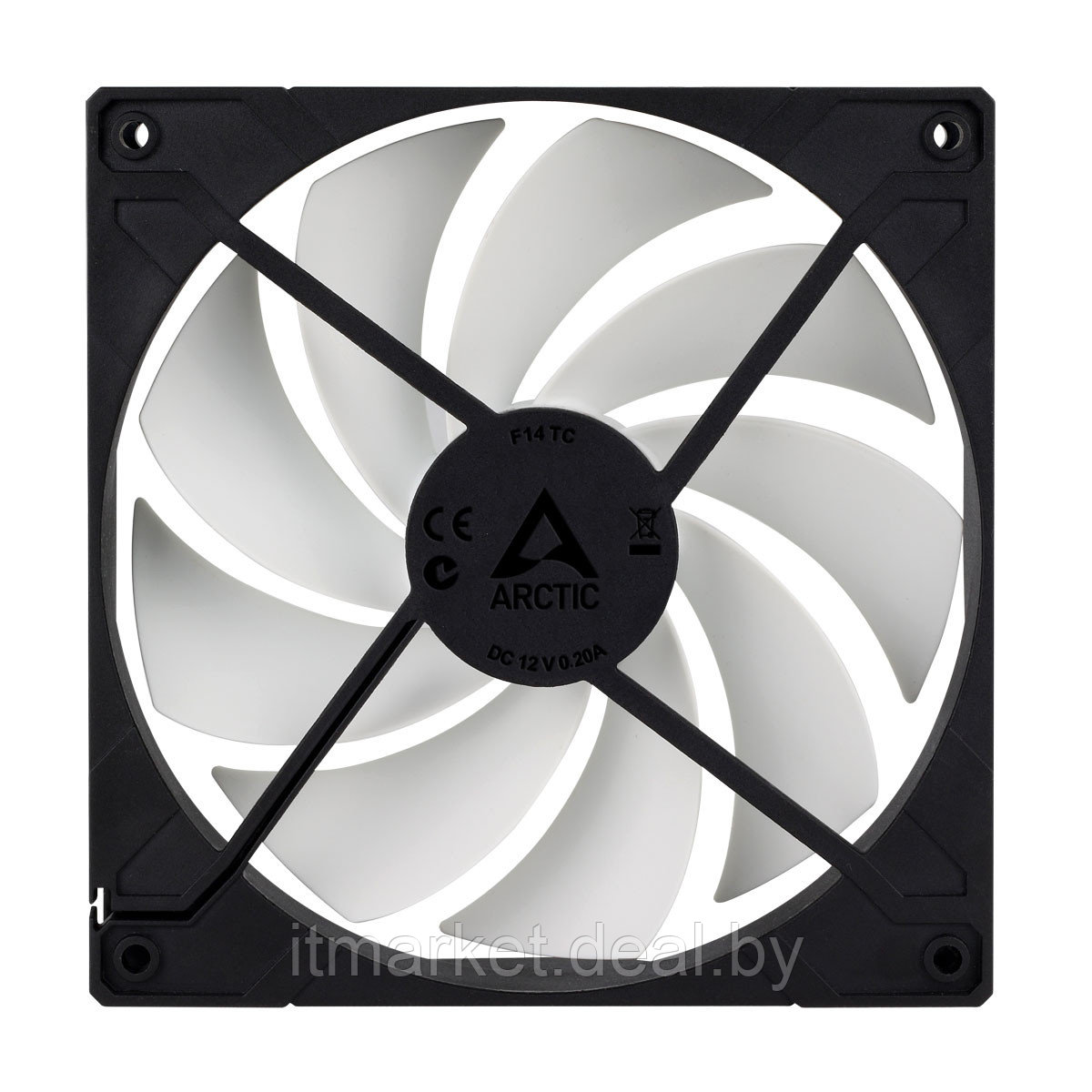 Вентилятор Arctic Cooling F14 TC (ACFAN00081A) Black/White (140mm, 400-1350rpm, 74CFM, 22.5-24.5dBa, FDB, - фото 3 - id-p208979006