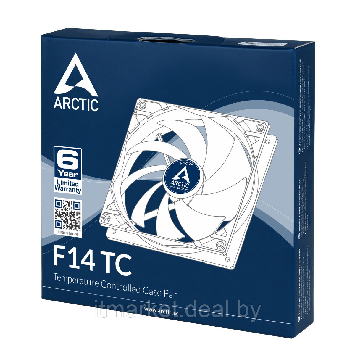 Вентилятор Arctic Cooling F14 TC (ACFAN00081A) Black/White (140mm, 400-1350rpm, 74CFM, 22.5-24.5dBa, FDB, - фото 5 - id-p208979006