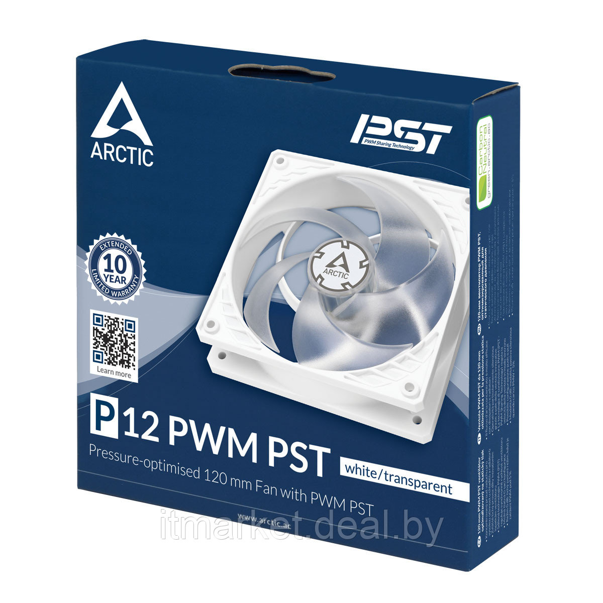 Вентилятор Arctic Cooling P12 PWM PST (ACFAN00132A) White/Transparent (120mm, 200-1800rpm, 56.3CFM, - фото 5 - id-p208979008