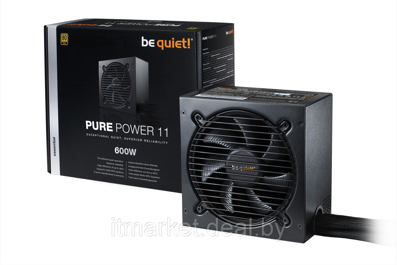 Блок питания 600W be quiet! Pure Power 11 (BN294) (120мм, 24+8pin, 4x6/8pin, 3xMolex, 6xSATA, 80+ Gold) - фото 1 - id-p208974092