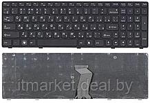 Клавиатура для ноутбука Lenovo Ideapad G580, G585, Z580, Z585, Z780, G780, черная с черной рамкой (009207)