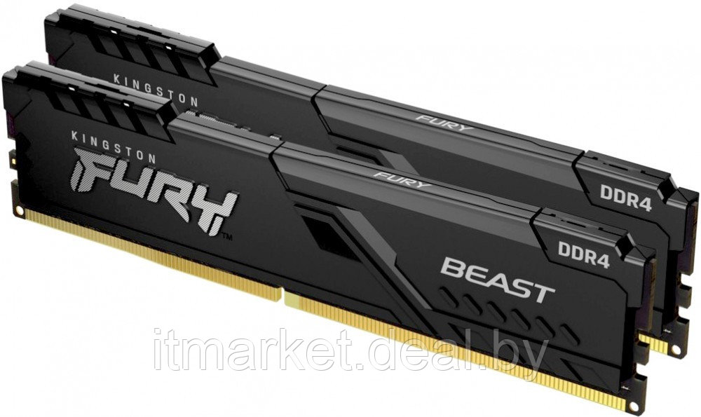 Модуль памяти 32Gb (2*16Gb) Kingston FURY Beast Black (KF432C16BB1K2/32) - фото 1 - id-p208983985