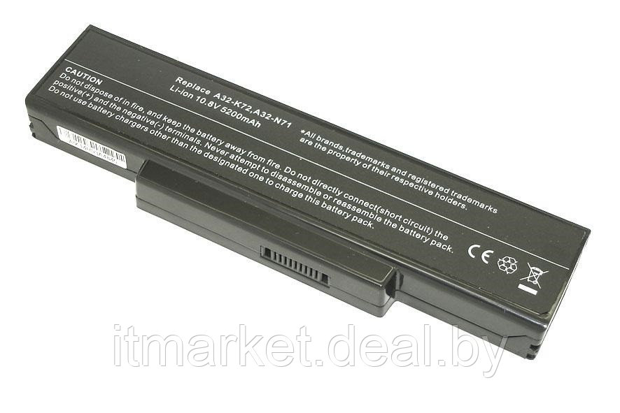 Батарея для ноутбука Asus (009181) (10.8V, 5200mAh, Asus K72 OEM) - фото 1 - id-p208973148