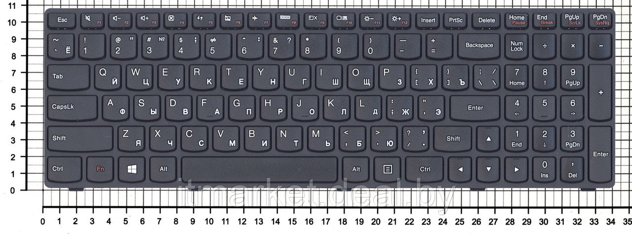 Клавиатура для ноутбука Lenovo G500, G505, G505A, G510, G700, G700A, G710, G500AM, G7, черная с черной рамкой - фото 2 - id-p208979052