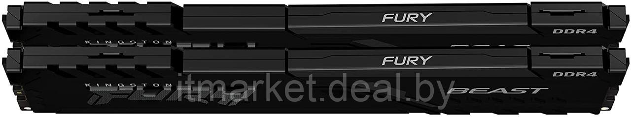 Модуль памяти 16Gb (2*8Gb) FURY Beast Black (KF432C16BBK2/16) - фото 2 - id-p208984019
