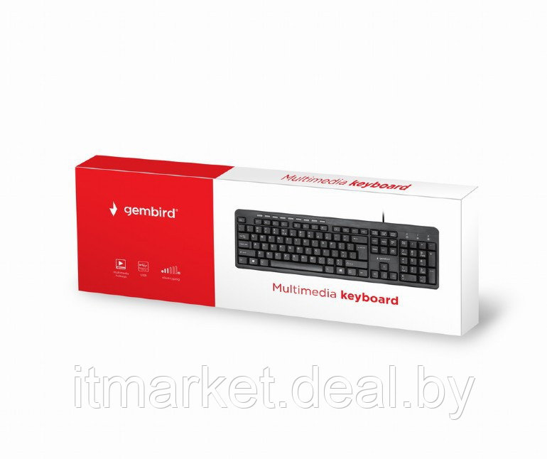 Клавиатура Gembird KB-UM-106-RU M/Media black USB - фото 4 - id-p208974154