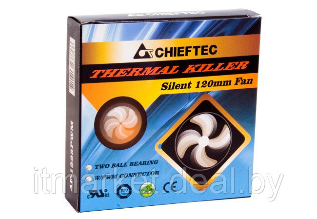 Вентилятор Chieftec AF-1225PWM (120mm, 1650rpm, 59CFM, 29dB, 4pin/Molex, 2xBall) - фото 1 - id-p208973190