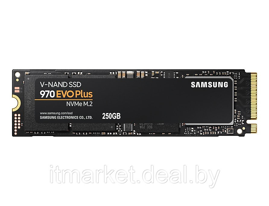 Жесткий диск SSD 250Gb Samsung 970 EVO Plus (MZ-V7S250BW) (M.2 PCI-Express Gen3 x4, 3500/2300Mb/s) - фото 2 - id-p208974166
